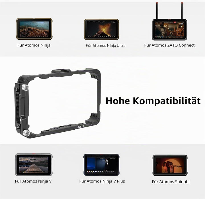 Nitze Ninja V Cage for Atomos Ninja V/Ninja V+ / Shinobi/ZATO Connect 5"/ Ninja/Ninja Ultra with HDM