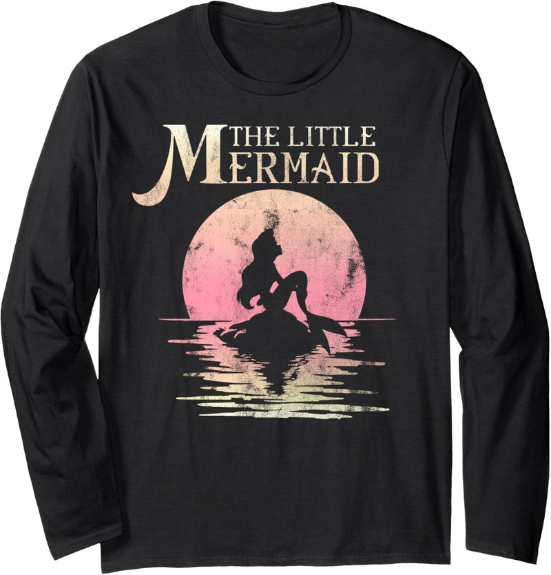 Disney The Little Mermaid Ariel Sunset Silhouette Langarmshirt