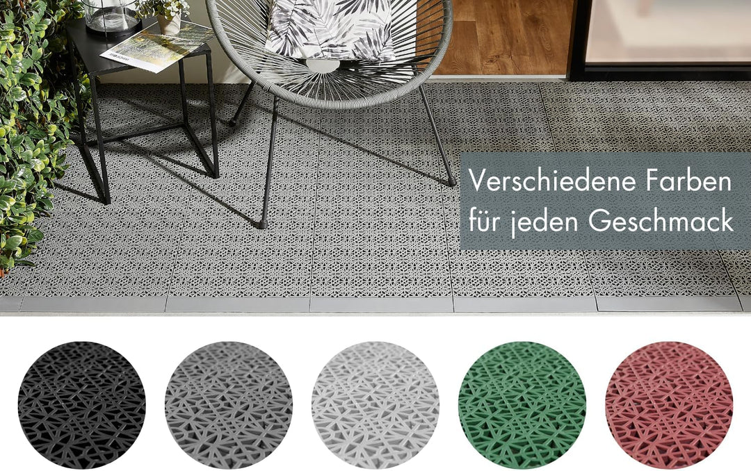 andiamo Terra Sol Terassenfliesen Klicksystem - Kunststoffplatten Aussenbereich für Balkon - Terasse
