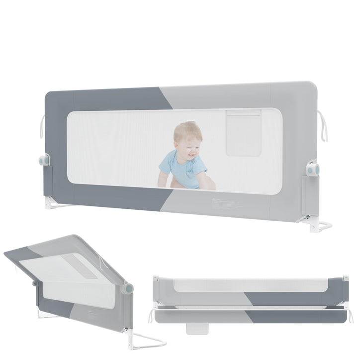 TATIVALO Bettgitter Bettschutzgitter 180 cm Rausfallschutz Bett, Bettschutzgitter Klappbar, Babybett