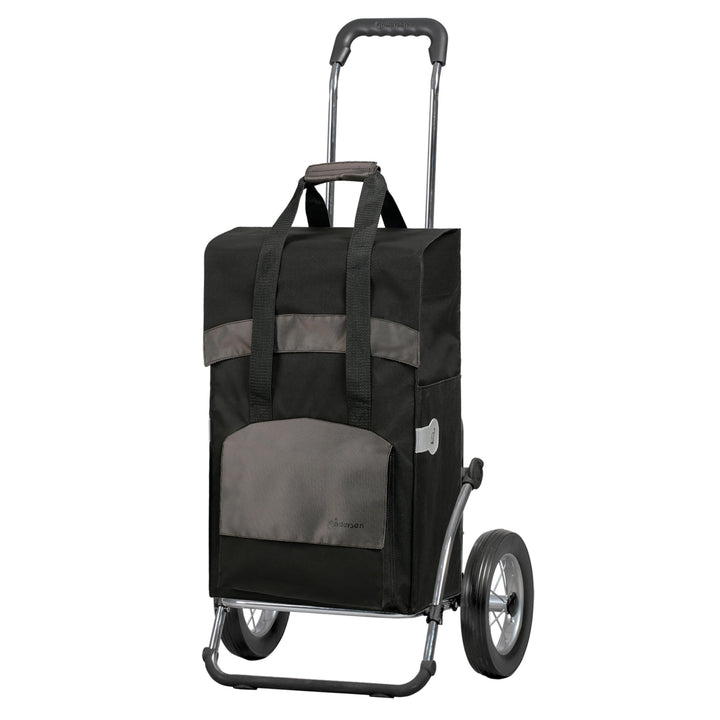Andersen Einkaufstrolley Royal Stahlgestell klappbar mit Metallspeichenrad 25 cm und Einkaufstasche