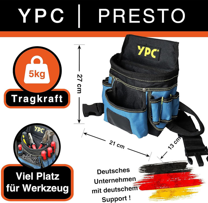 YPC Presto Werkzeug Gürteltasche XL – Werkzeuggürtel, Arbeitsgürtel, wasserfeste Werkzeugtasche mit