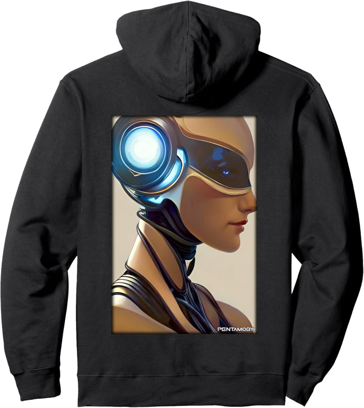 Roboter Zukunft Technologie Wissenschaft Frau Retro Vintage Pullover Hoodie