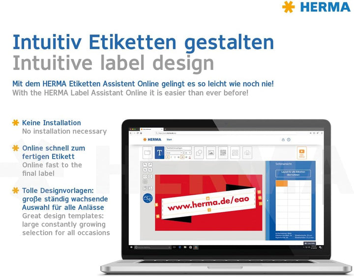 HERMA 10313 Universal Etiketten blickdicht ablösbar, 100 Blatt, 99,1 x 139 mm, 4 Stück pro A4 Bogen,