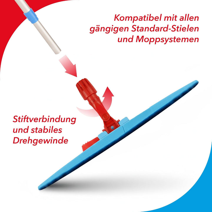 G.I.V. Bodenwischer Set 40cm Klapphalter mit Fusstaste + Teleskopstiel ausziehbar 88-150cm inkl. 5X