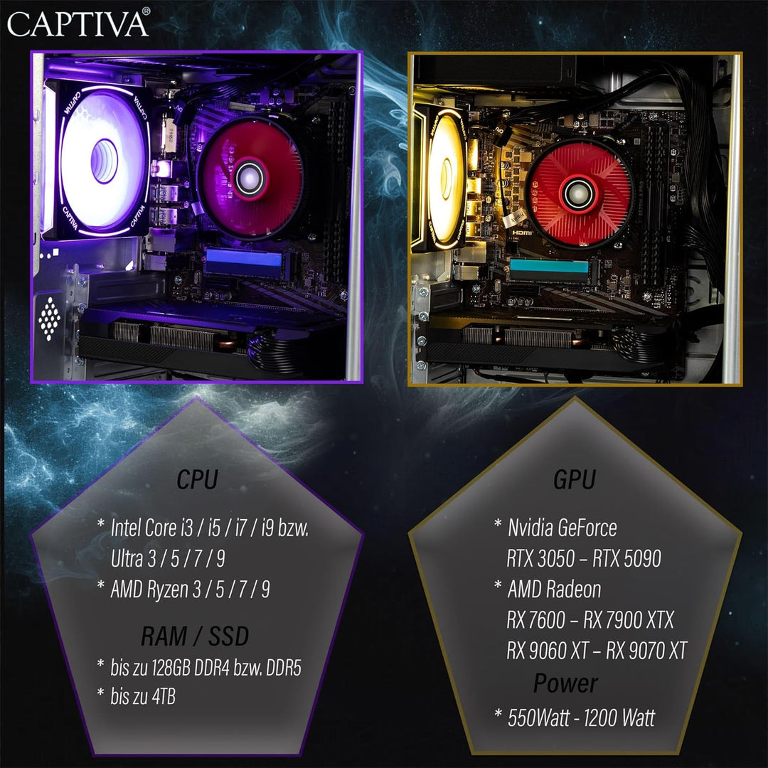 Captiva PC Power Starter R76-210 | AMD Ryzen 5 5600G | 32GB DDR4 RAM | AMD Radeon Graphics | 1 TB SS