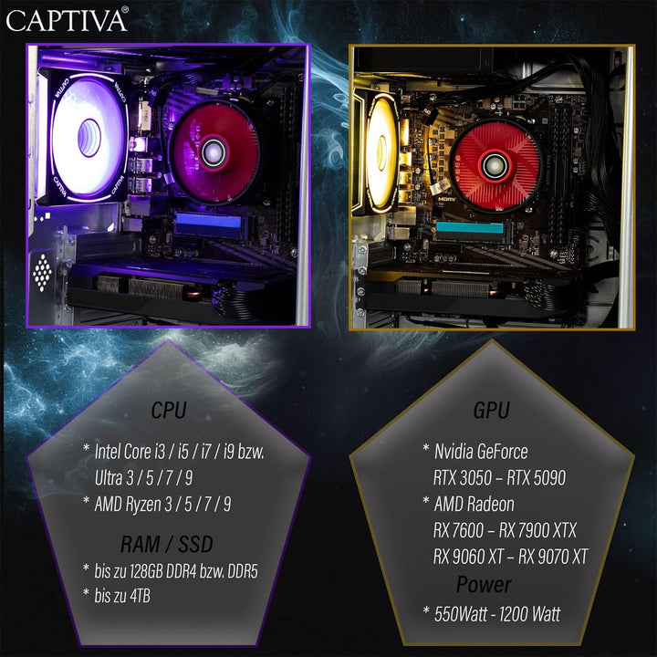 Captiva PC Power Starter R76-210 | AMD Ryzen 5 5600G | 32GB DDR4 RAM | AMD Radeon Graphics | 1 TB SS