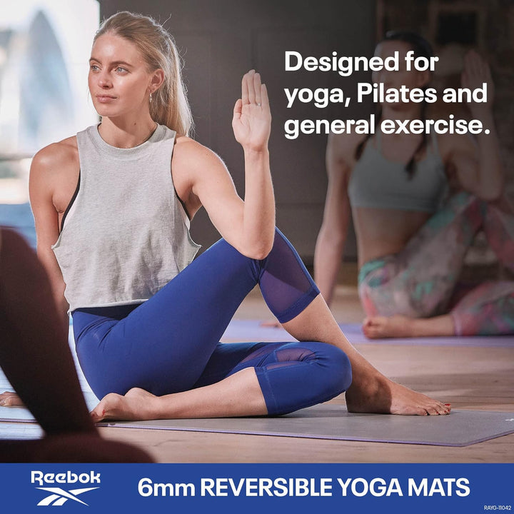 Reebok Doppelseitige 6-mm-Yogamatte Violett, Violett
