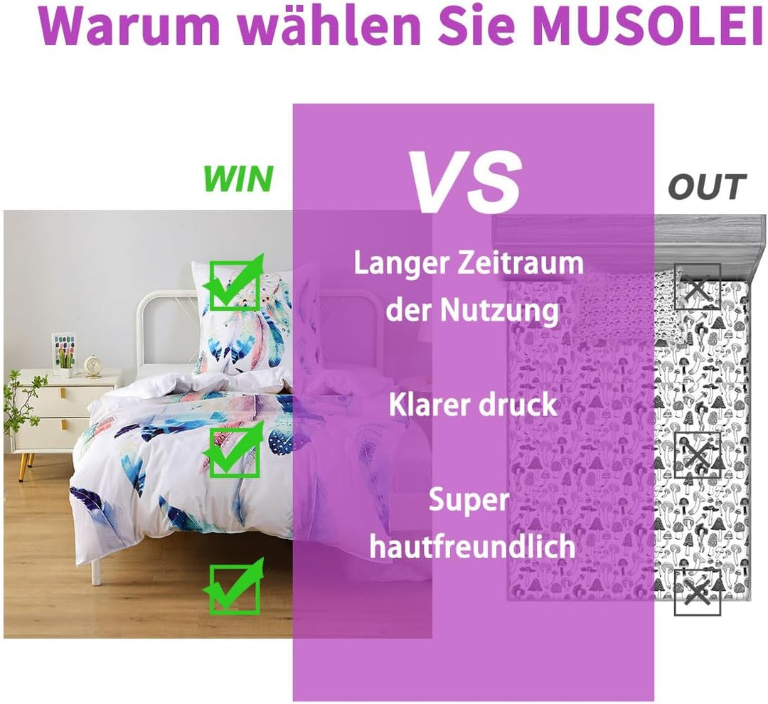 MUSOLEI Traumfänger Bettwäsche 135x200 Mädchen Mikrofaser-Polyester 3D Druck Traumfänger Bettbezug 1