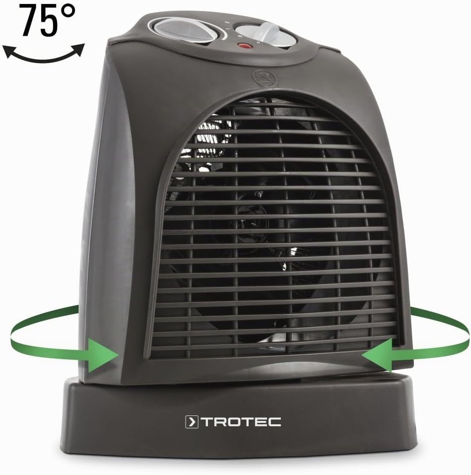 TROTEC Heizlüfter energiesparend TFH 22 E - Heizleistung 1000 W / 2000 W – elektrische Heizung, mit
