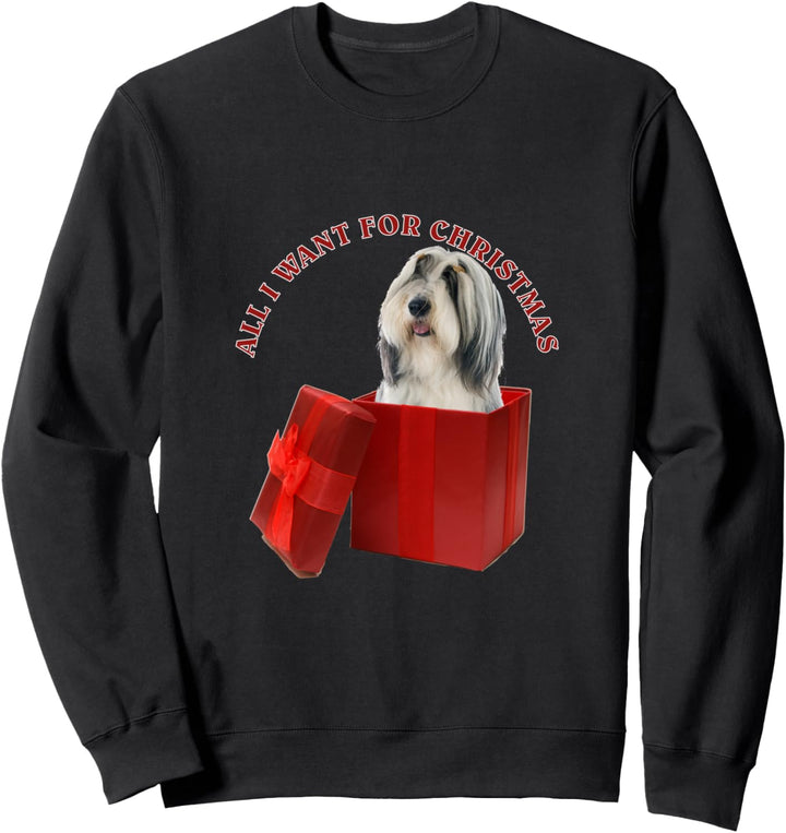 Alles was ich will zu Weihnachten Bearded Collie Sweatshirt