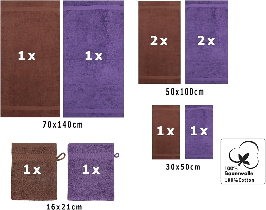 Betz 10-TLG. Handtuch-Set Premium 100% Baumwolle 2 Duschtücher 4 Handtücher 2 Gästetücher 2 Waschhan