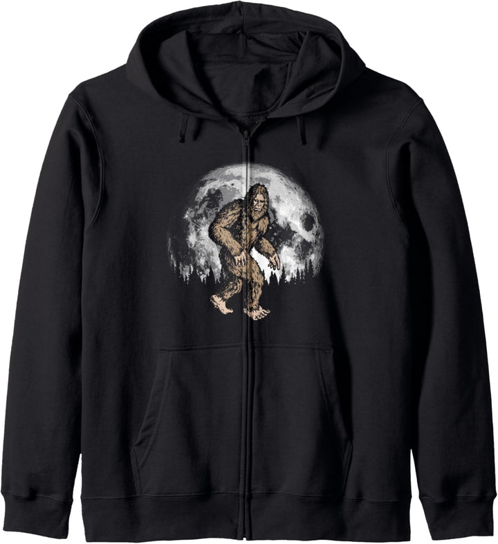 Retro Bigfoot Silhouette Moon Night Stroll Vintage Sasquatch Kapuzenjacke