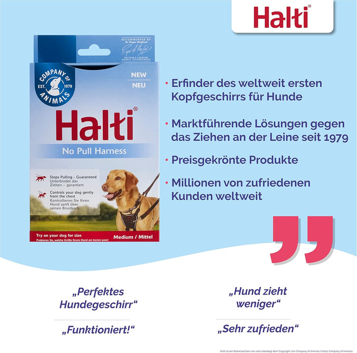 HALTI No Pull Anti-Zug Geschirr, Grösse Mittel - Verhindert, dass Ihr Hund an der Leine zieht, Gepol