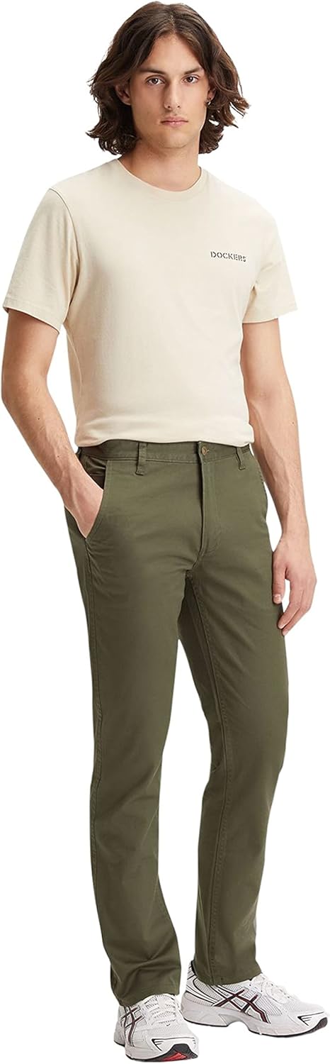 Dockers Herren Alpha Original Khaki Slim Hose 28W / 32L Dockers Olive, 28W / 32L Dockers Olive