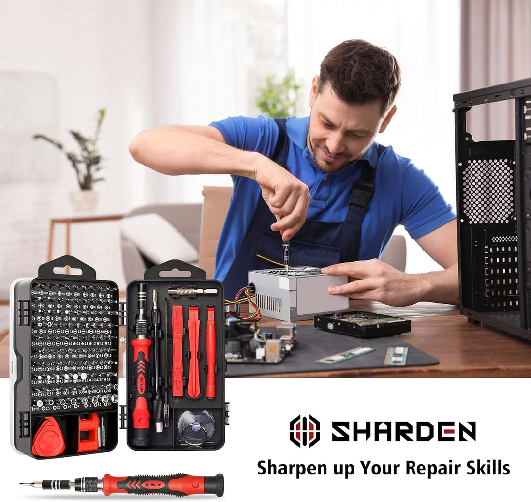 SHARDEN Feinmechaniker Schraubendreher Set, 122 in 1 Mini Präzisions Werkzeug Kit mit Torx T2 T5 T6