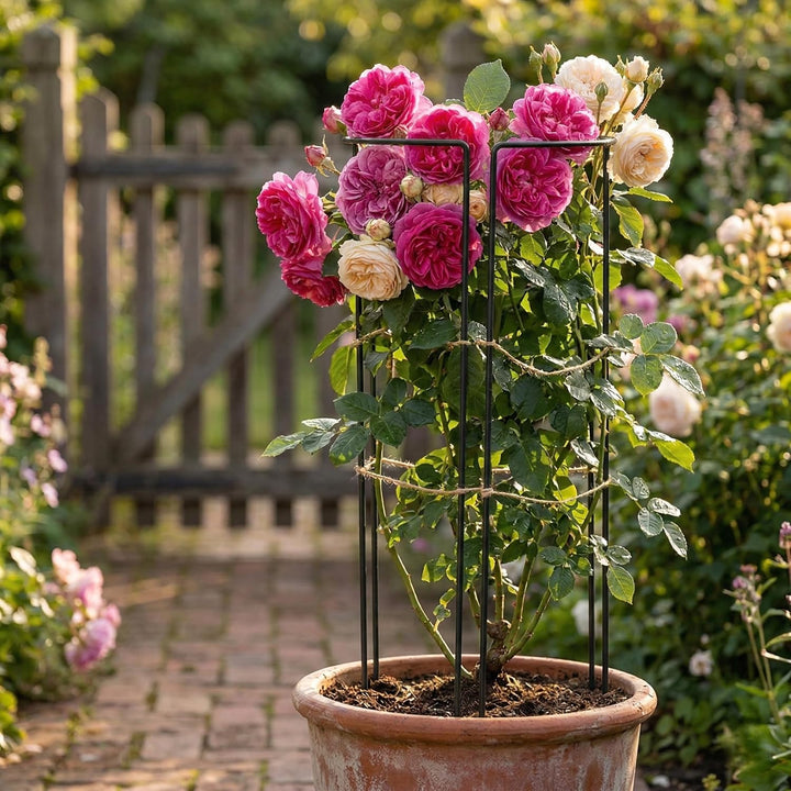 Pflanzenstütze Metall 3er Set – Halbrunde Staudenhalter für Pfingstrosen Hortensien Rosen und Staude