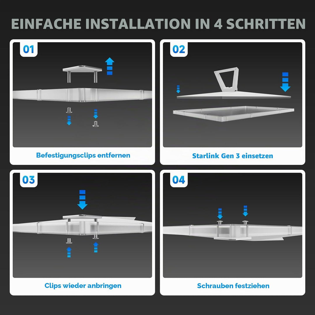 Schutzhülle für Starlink Standard/Gen 3, vollständiger Schutz, einfache Schraubinstallation, hitzebe