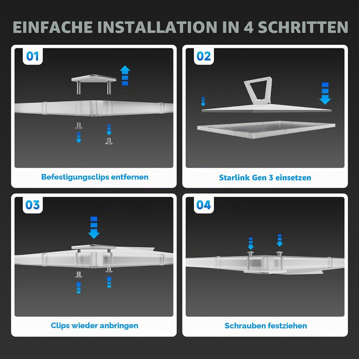 Schutzhülle für Starlink Standard/Gen 3, vollständiger Schutz, einfache Schraubinstallation, hitzebe