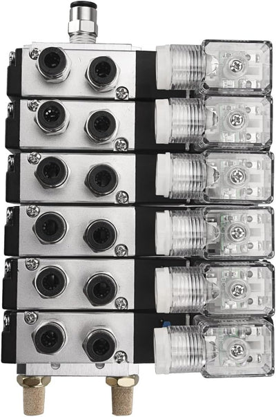 Heschen Elektrisches Pneumatisches 6 Magnetventil 4V210-08, DC 12 V, PT1/4, 5 Wege 2 Positionen, Ver