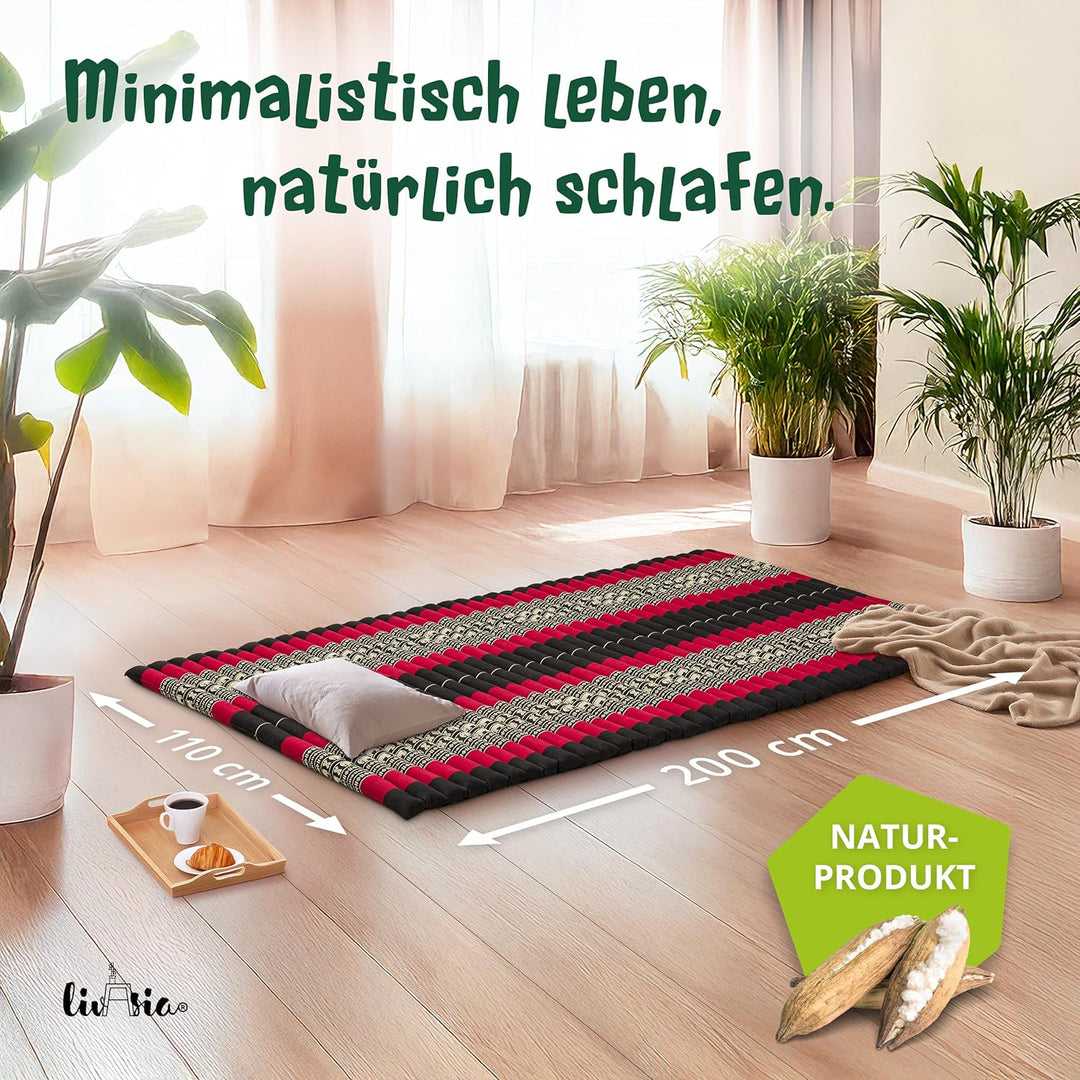 livasia Rollmatte Rollmatratze L-200x110x4,5cm, Gästebett Gästematratze 1 Person, Reisebett Kofferra