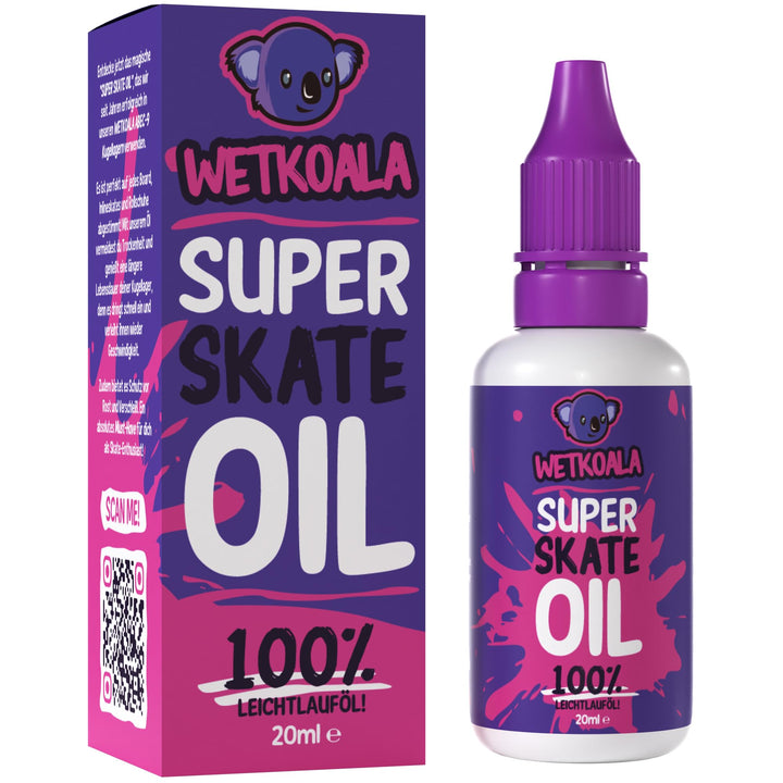 WETKOALA Skate Öl für Kugellager (20ml) SUPER Skate Oil Leichtlauföl für Skateboards, Inliner, Longb