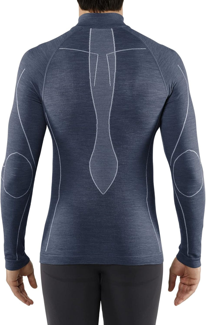 FALKE Herren Wool-Tech High Zip Neck Funktionsshirt Langarm kalte bis sehr kalte Temperaturen Wäsche