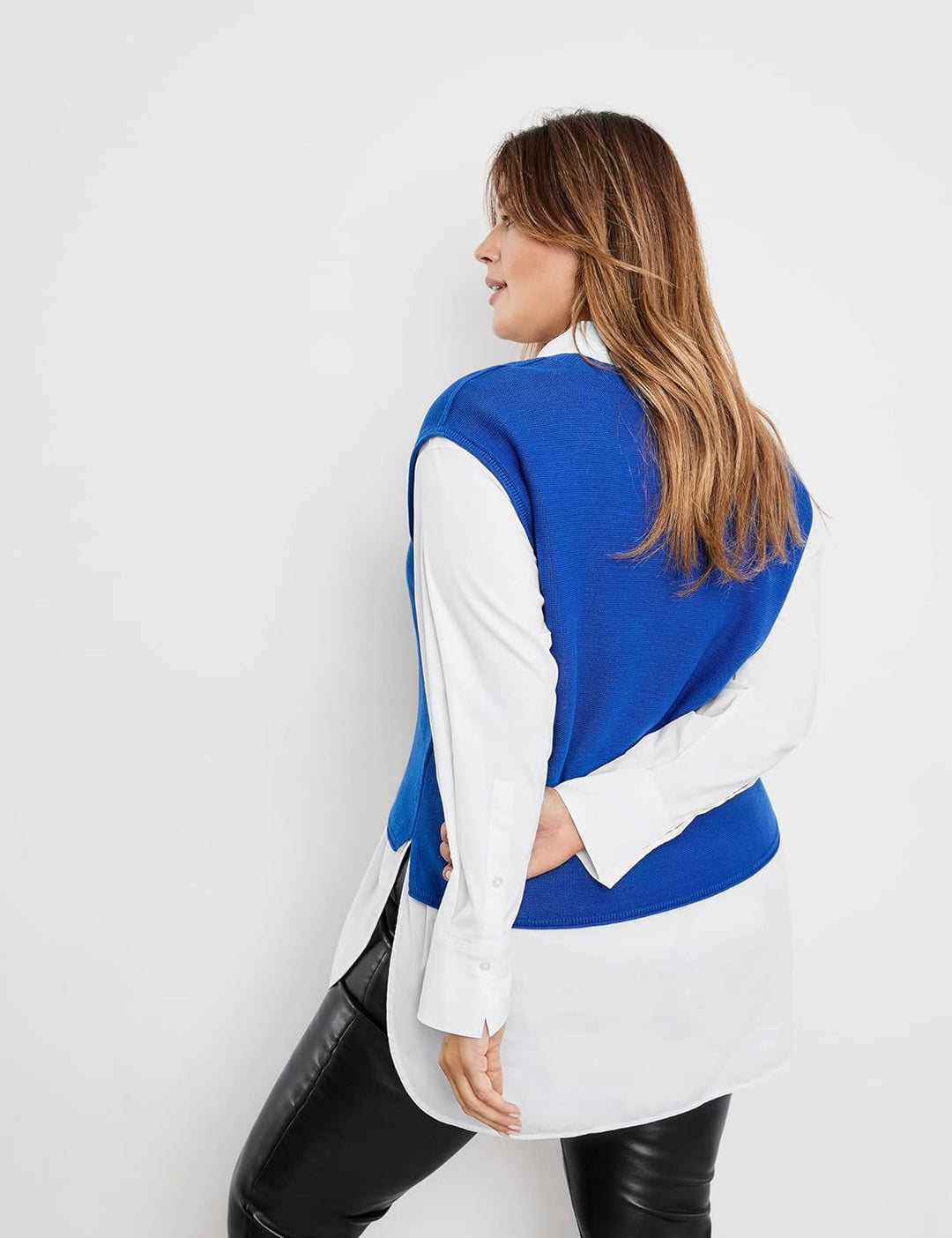 SAMOON Damen 172028-25400 Pullunder, Brigth Blue, 44