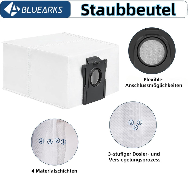 21Pcs Stück Zubehör für Dreame L10s Pro Ultra Heat/X30 Ultra Saugroboter, Bestehend Aus 1 Hauptbürst