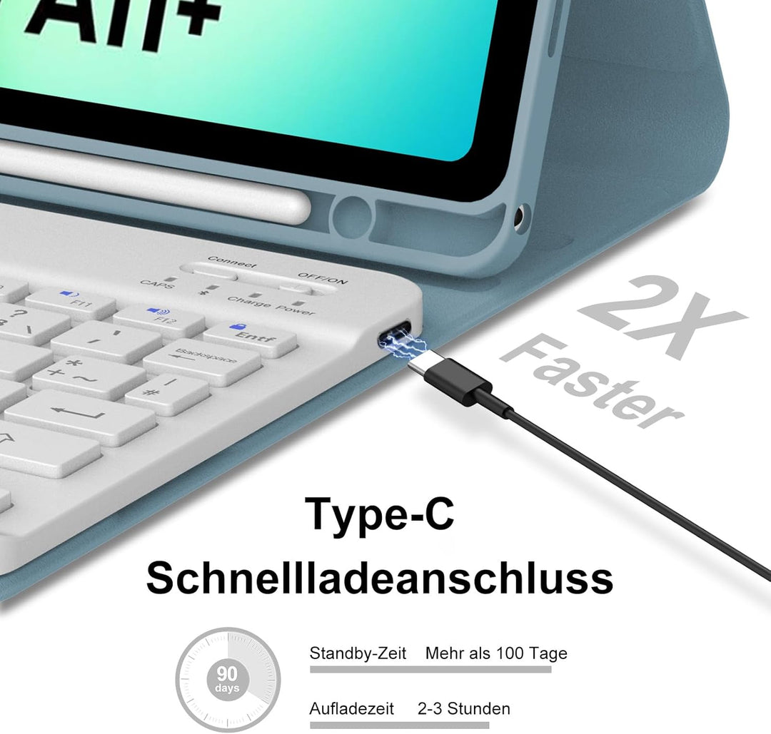IVEOPPE Hülle mit Tastatur für Samsung Galaxy Tab A11 Plus 11 Zoll 2025, Tastatur für Samsung Teblet