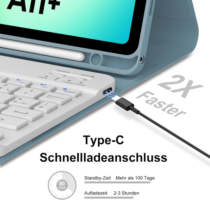 IVEOPPE Hülle mit Tastatur für Samsung Galaxy Tab A11 Plus 11 Zoll 2025, Tastatur für Samsung Teblet