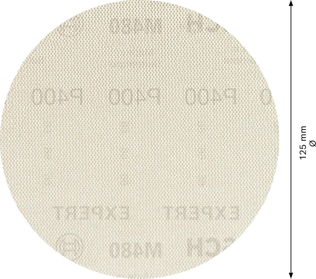 Bosch Professional 50x Expert M480 Schleifnetz (für Hartholz, Farbe auf Holz, Ø 125 mm, Körnung 400,