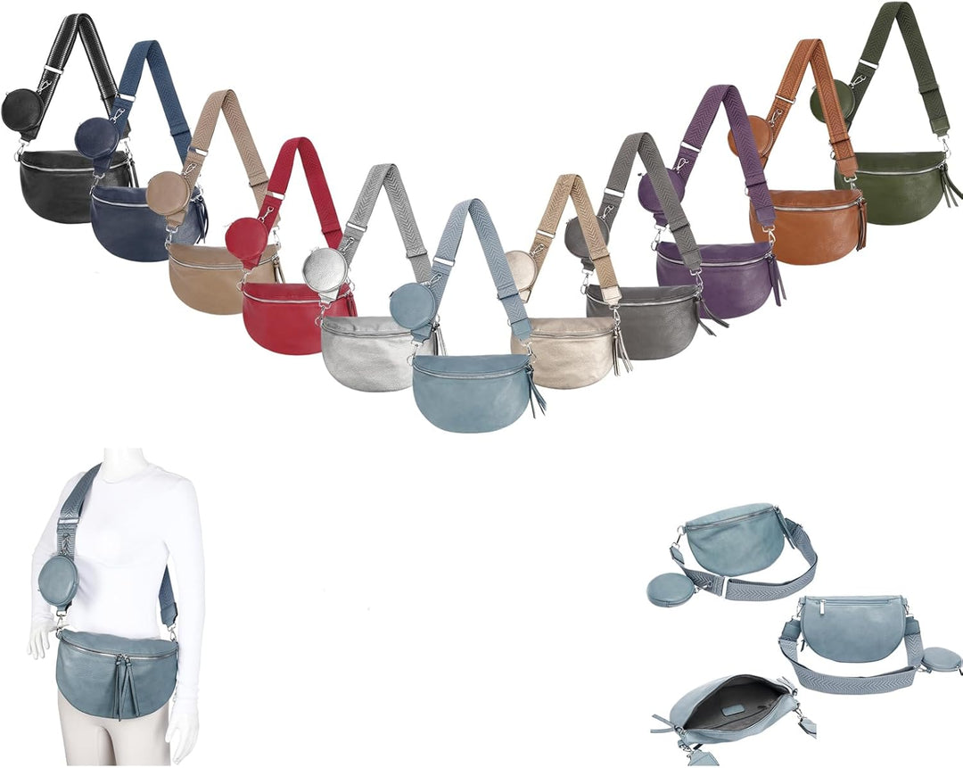 OBC Damen Tasche Crossbody Gürteltasche Brusttasche Umhängetasche Hüfttasche Crossover Bauchtasche B