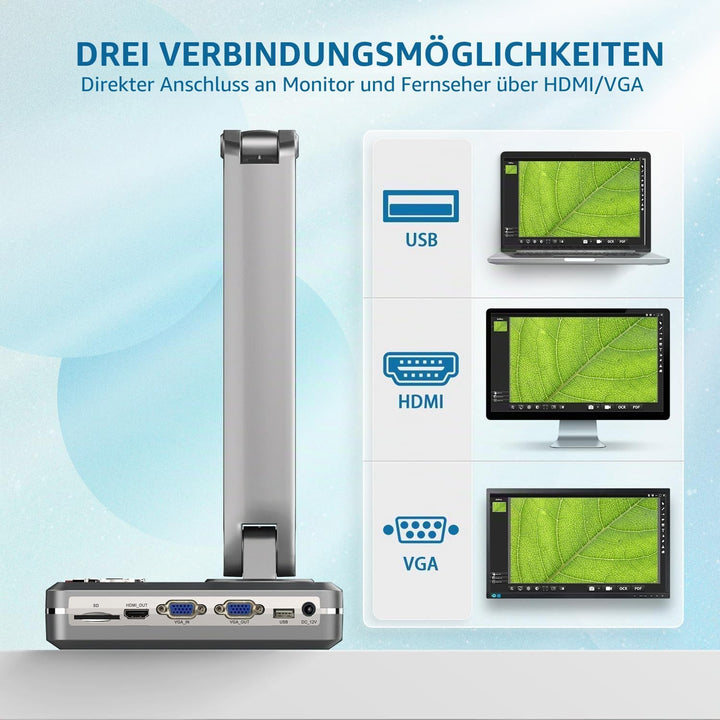 JOYUSING 13 MP Dokumentenkamera, VGA/HDMI/USB, DREI Modi Visualizer für Lehrer, kompatibel mit Mac,