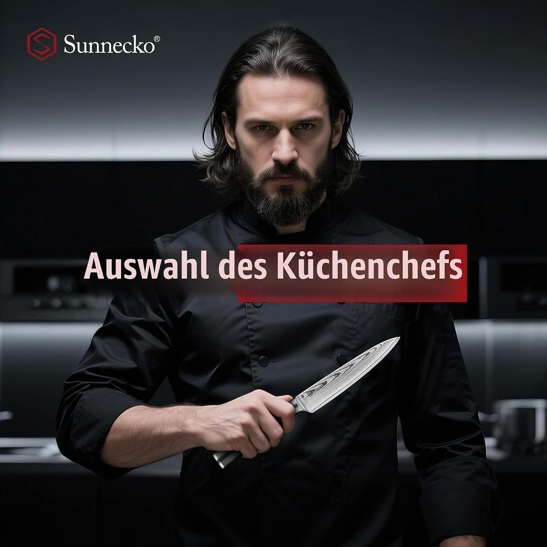Sunnecko Damast Allzweckmesser 13CM – Rostfrei Damastmesser, klein Kochmesser für Fleisch &amp; Gemüse,