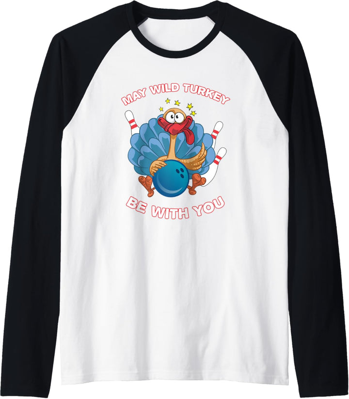 Bowling Wilder Truthahn Mit Ball Und Pins Lustiger Bowler Raglan