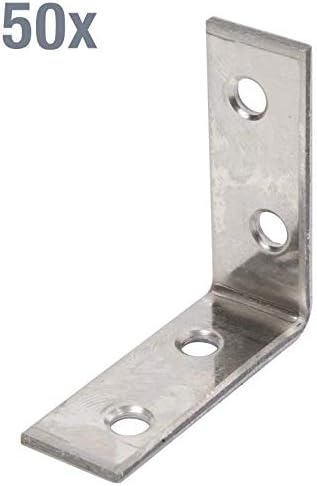 Alberts 851880 Stuhlwinkel | Edelstahl | 40 x 40 x 15 mm | 50er Set 40 x 40 x 15 mm / 50 Stk., 40 x