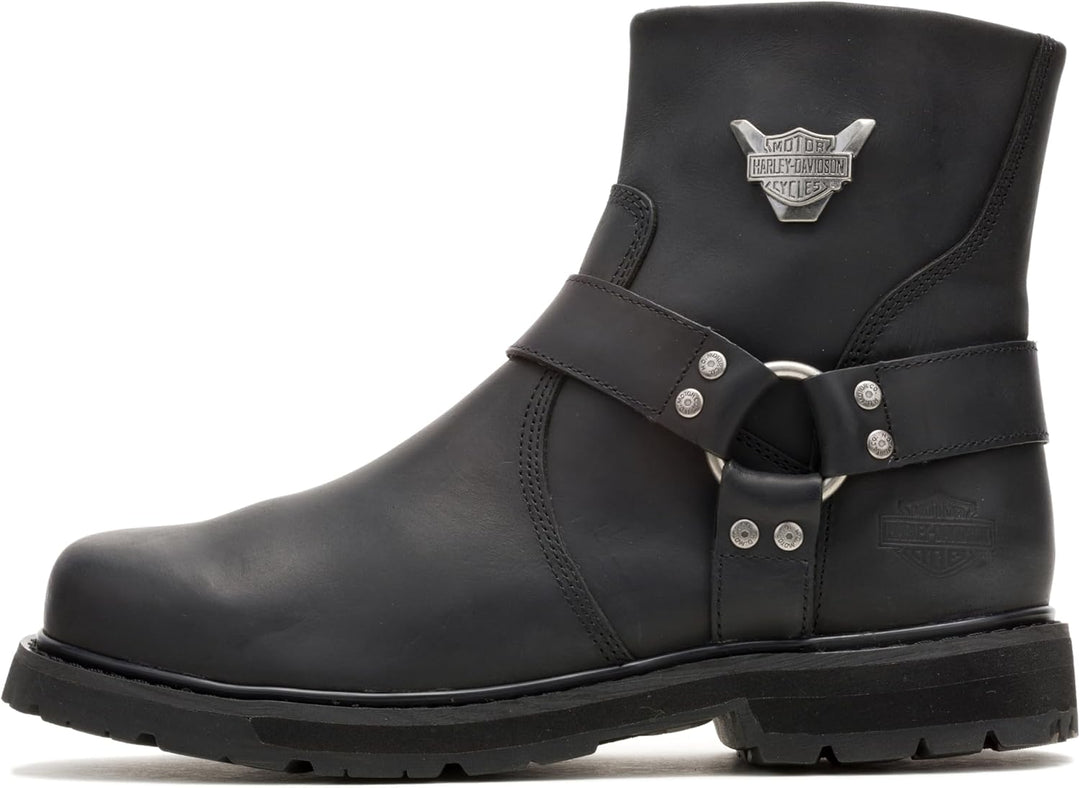 Harley-Davidson Men's Rambert 7-Inch Black Leather Motorcycle Boots D93491 40 EU Schwarz, 40 EU Schw
