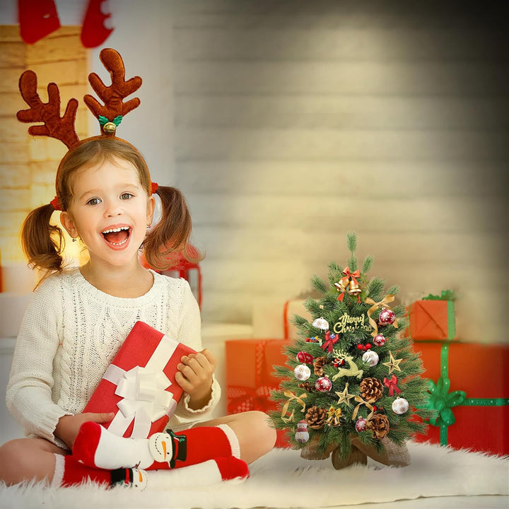 YRHome 60cm Mini Weihnachtsbaum künstlich klein Tischweihnachtsbaum Tannenbaum mit Beleuchtung künst