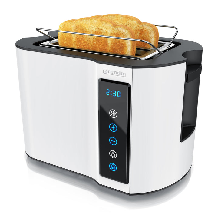 Arendo - Touch Toaster 2 Scheiben Edelstahl - Touchpanel - digital Display Restzeitanzeige - 800 W –