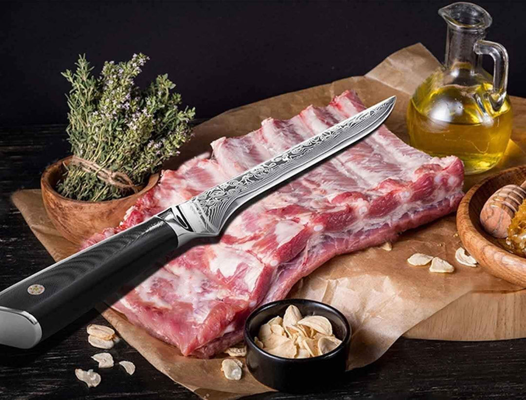 Ausbeinmesser aus Damaststahl Boning Knife top ausbalanciert Stylisch