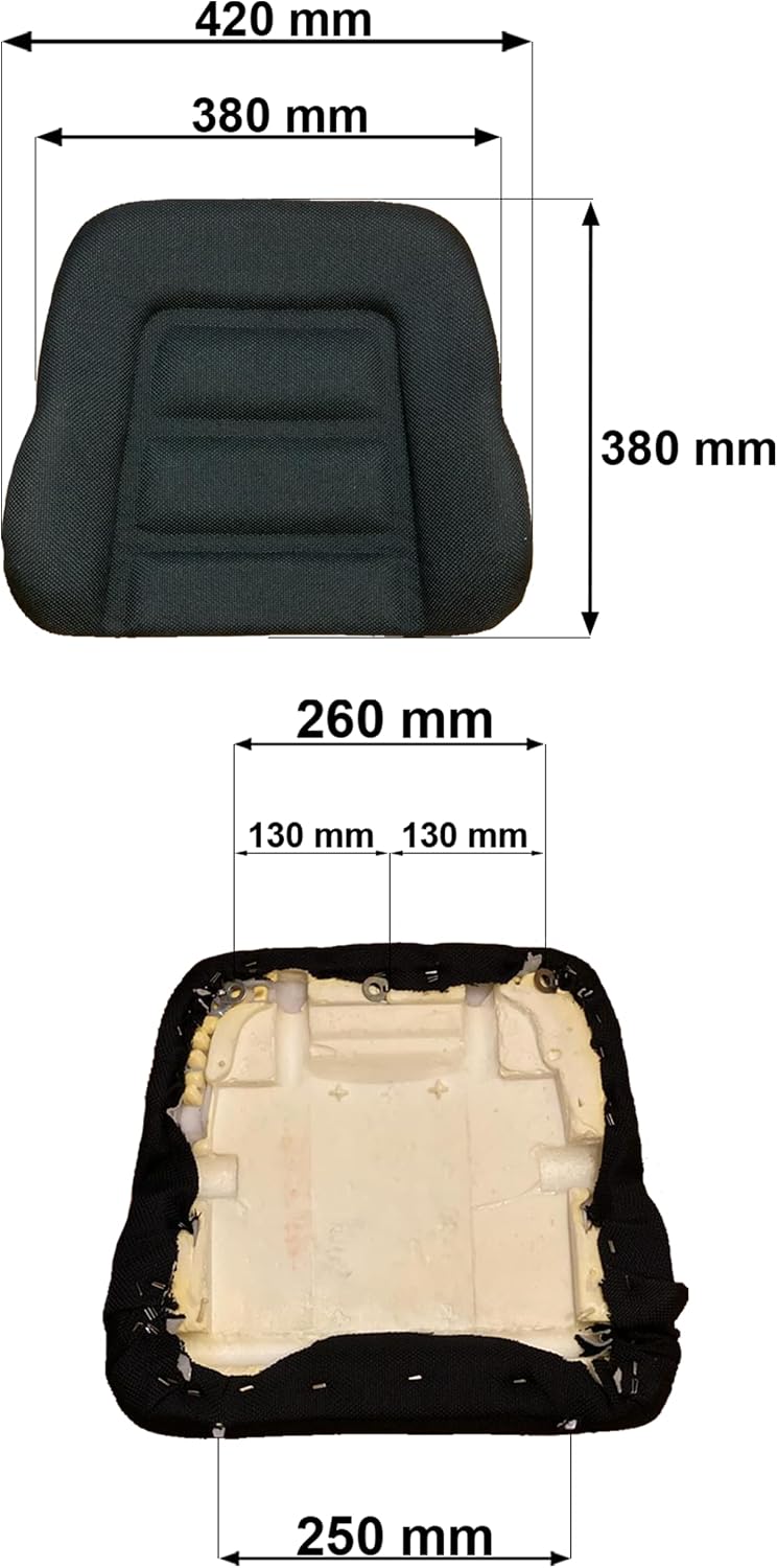 Profistop Rückenpolster Rückenkissen passend Grammer DS85 / 90AR Stoff schwarz Schlepper Stapler