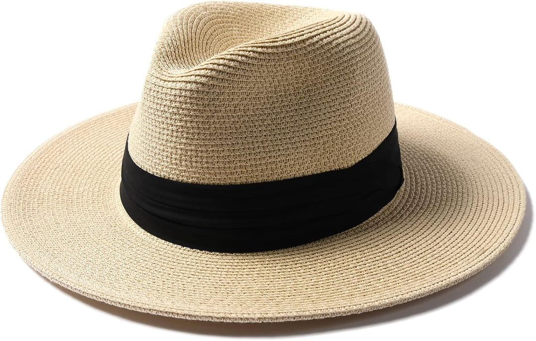 FURTALK Unisex Panamahut Breite Krempe Sonnenhut für Herren und Damen Strandhut UV-Schutz Sommerhut