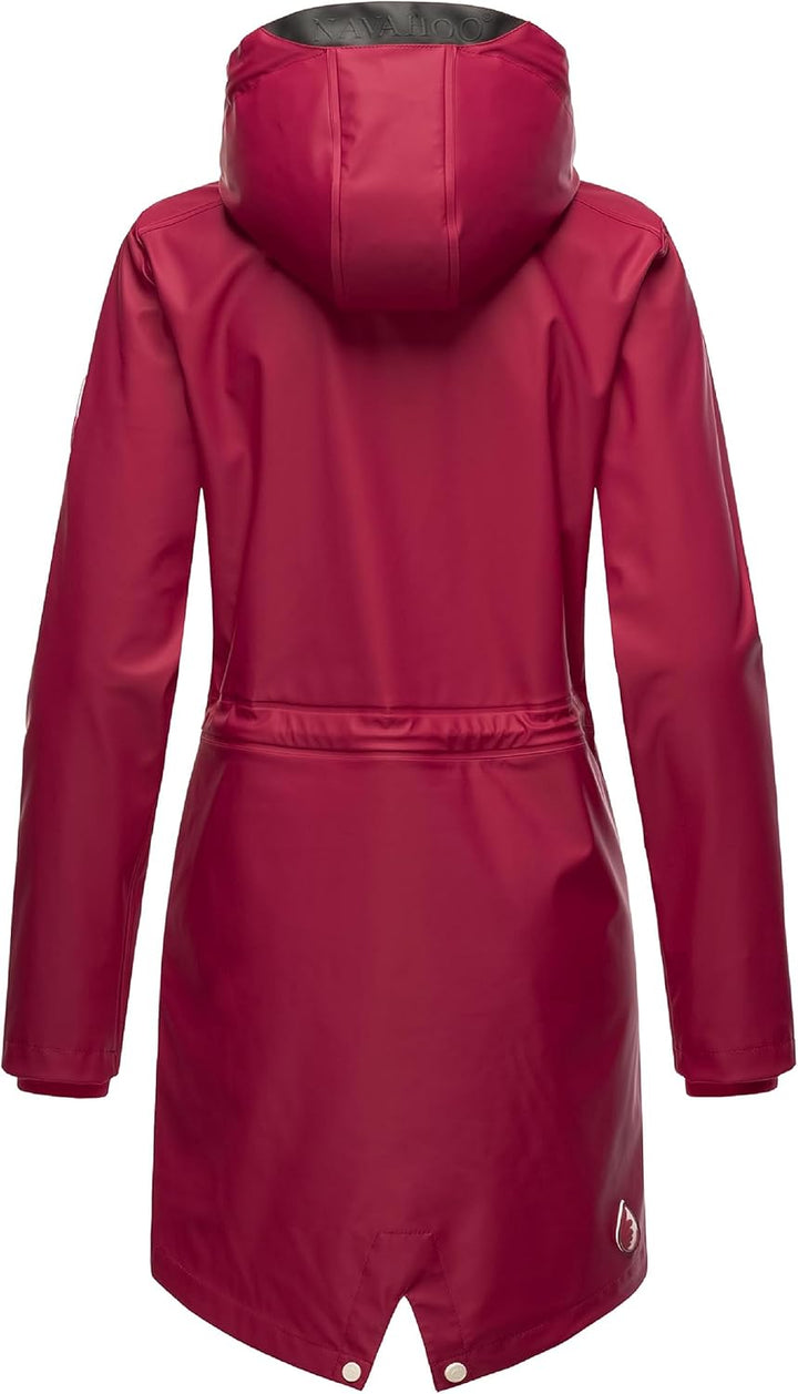 Navahoo Damen Übergangsjacke Regenmantel wasserdicht lang mit Kapuze Tropical Stormoo XS-3XL XS Fuch