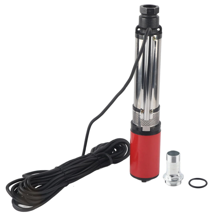 Solar Tauchbrunnenpumpe, 50m DC 48V Tauchpumpe mit Grossem Durchfluss und Hohem Hub, Schwimmendes La