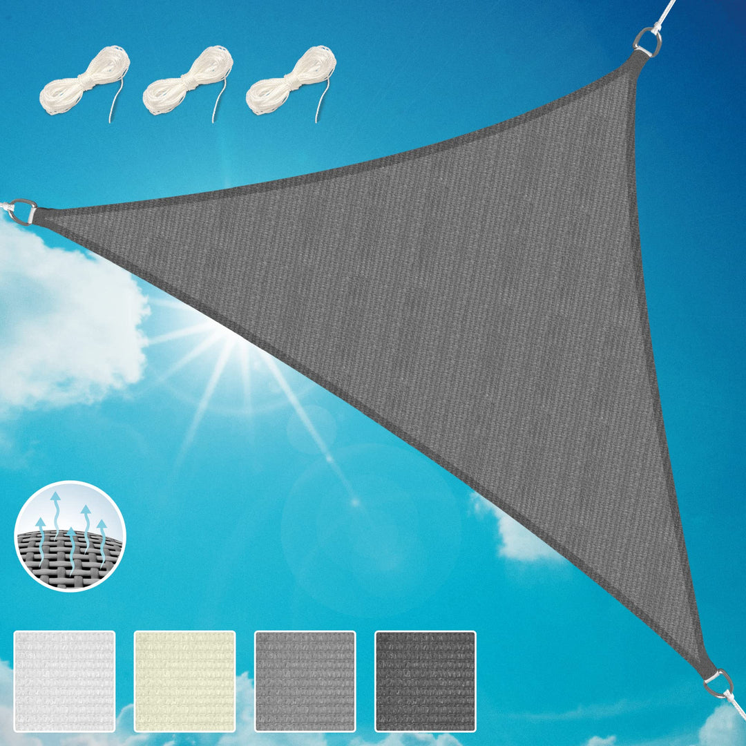 Sol Royal Sonnensegel dreieckig wasserdurchlässig HDPE UV Sonnenschutz Pool | 6x4,2x4,2m Anthrazit a