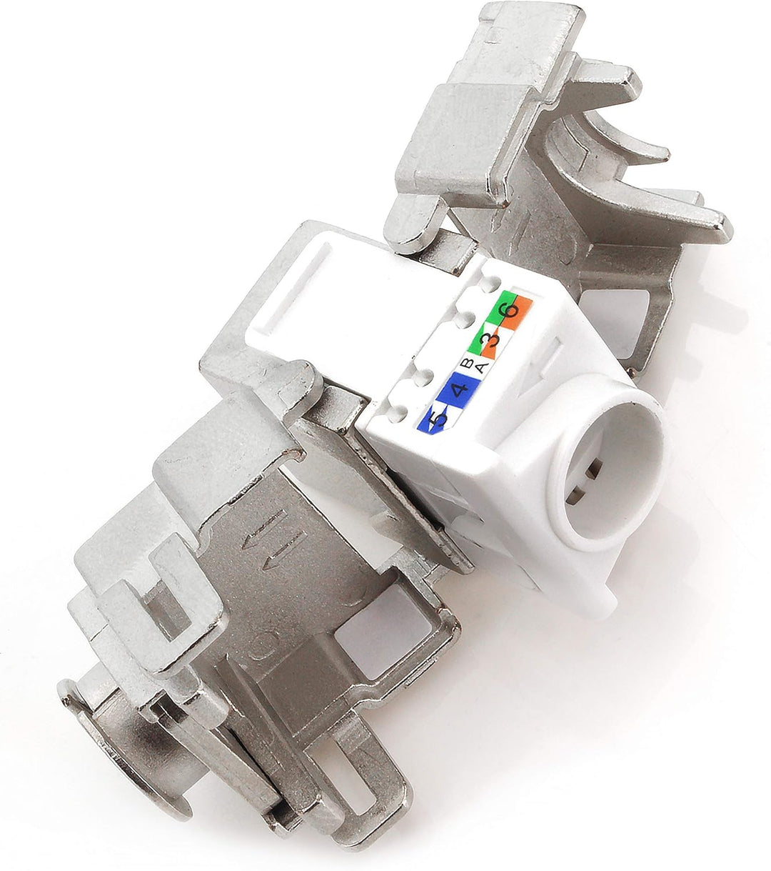 1aTTack.de Keystone Modul RJ45 Cat 6a Jack Zertifiziert vollgeschirmt STP werkzeugfrei Snap in Monta