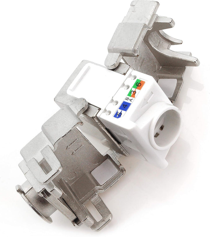 1aTTack.de Keystone Modul RJ45 Cat 6a Jack Zertifiziert vollgeschirmt STP werkzeugfrei Snap in Monta