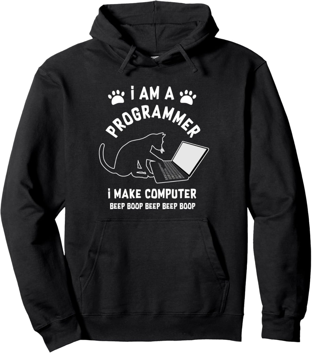 I Am a Programmer Programmierer Informatiker Computer Katze Pullover Hoodie