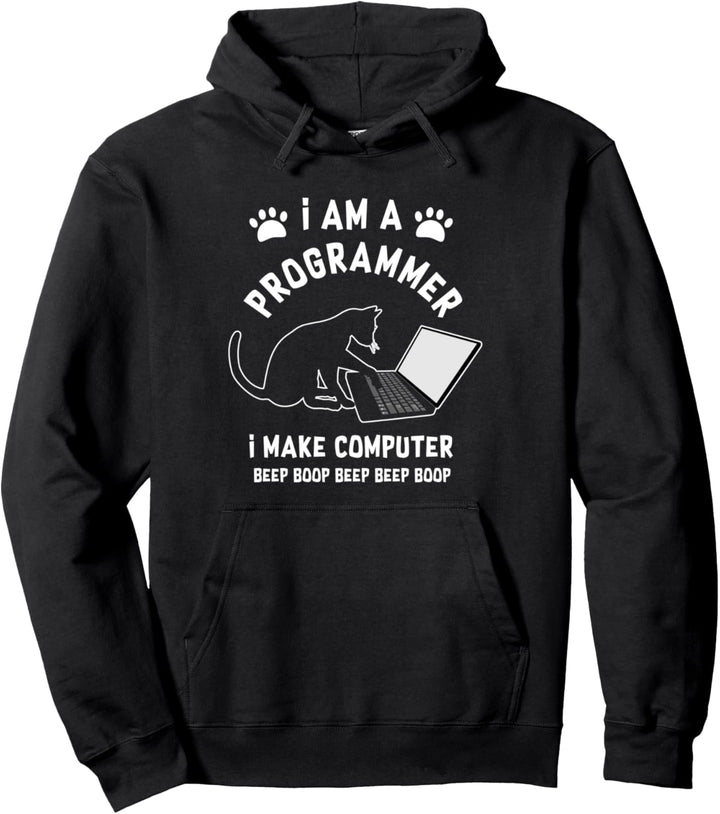 I Am a Programmer Programmierer Informatiker Computer Katze Pullover Hoodie